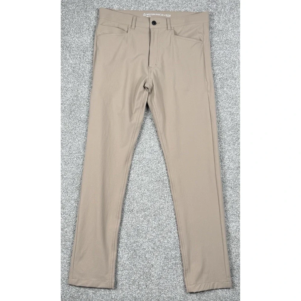 Western Rise Slim Fit Evolution Pants Men's 32x32 Tan Travel Stretch Performance